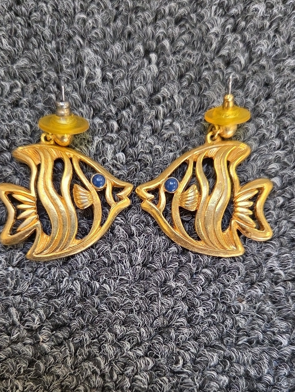 Vintage Avon Tropical Angelfish Stud Dangle Earrings